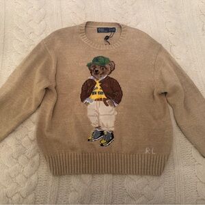 Polo Bear Cotton Crewneck Sweater